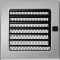 Krbová mřížka niklovaná - Velikost mřížky krbu: 22 x 22 se žaluzií