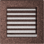 Krbová mřížka měděná - Velikost mřížky krbu: 17 x 30 se žaluzií