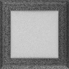 Krbová mřížka Oskar černo stříbrná - Velikost mřížky krbu: 22 x 22 bez žaluzie