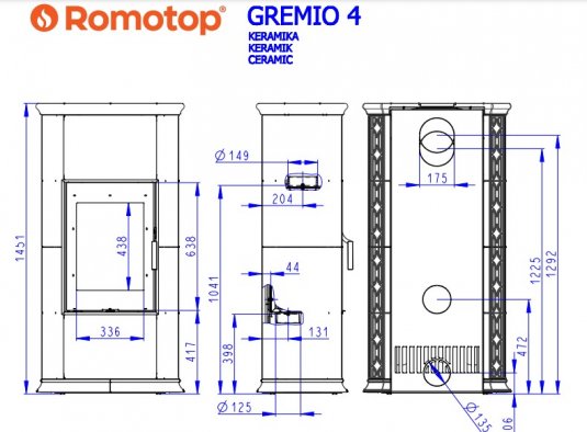 Akumulační kachlová kamna Romotop Gremio 4