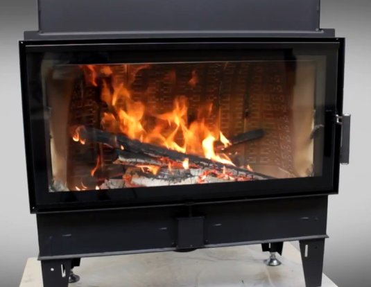 Teplovzdušná krbová vložka BEF THERM V 10, výsuvné otevírání, rovné sklo
