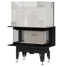 Designová teplovzdušná krbová vložka BEF THERM V 8 C, výsuvné otevírání, sklo třístranné