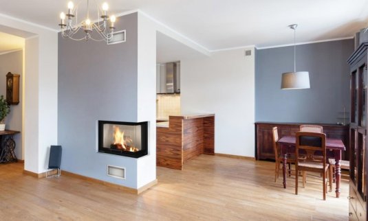 Teplovzdušná krbová vložka BEF THERM V 8 CP, výsuvné otevírání, pravé boční sklo