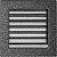 Krbová mřížka černo stříbrná - Velikost mřížky krbu: 17 x 30 se žaluzií