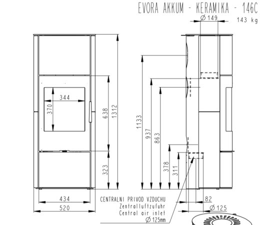 Akumulační kamna Romotop Evora 01 Akum keramika