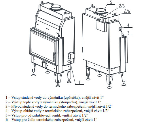 Teplovodní krbová vložka Bef Aquatic WH V 70